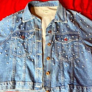 Fashion nova beautiful pearl jean jacket